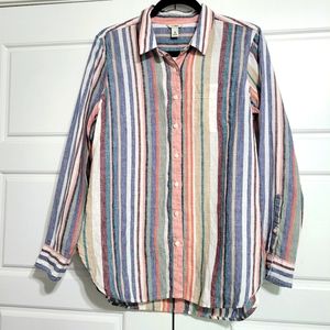 L.L.BEAN Women's Striped Button Down